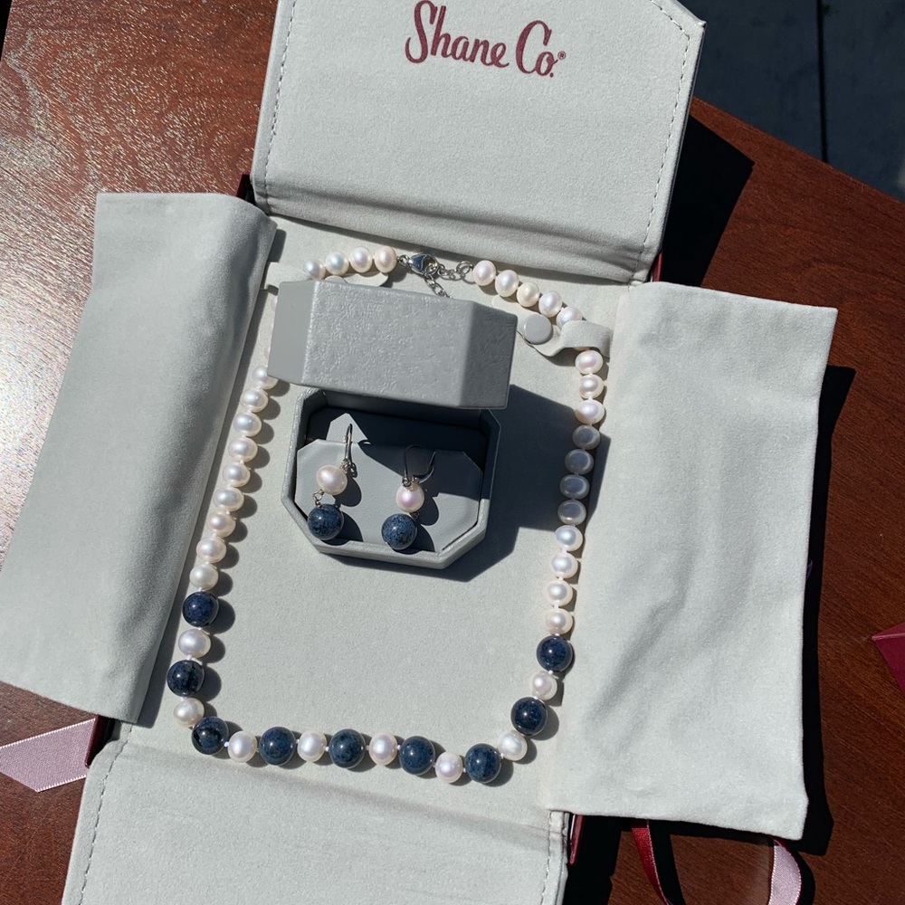 Pearl earring and necklace set